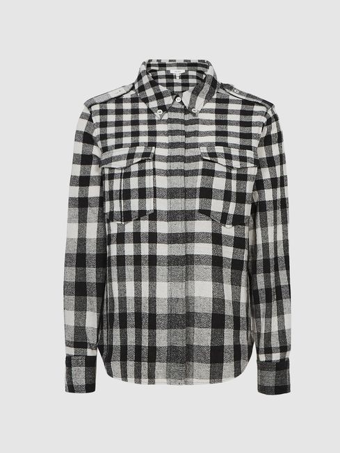 Reiss Black Lou Button Down Collar 