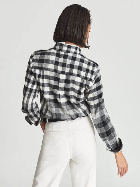 Reiss Black Lou Button Down Collar 
