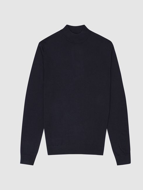 Reiss Navy Kelby Merino Wool Turtleneck 