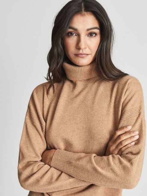 Reiss Camel Nova Knitted Cashmere Mix 