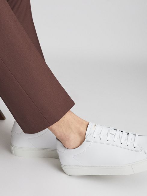 Reiss white leather trainers