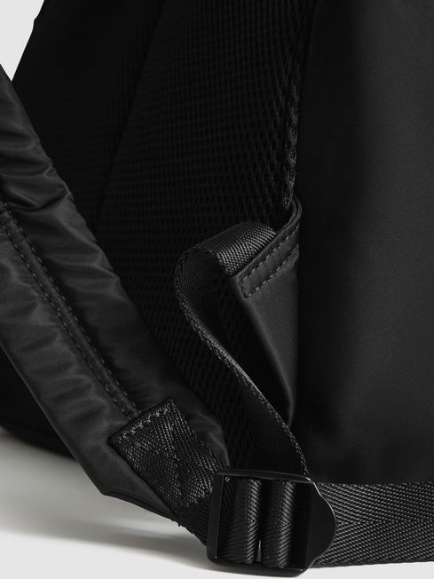 Reiss Black Lennox Small Nylon Backpack 