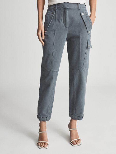 Reiss Blue Tate Cotton Blend Cargo 