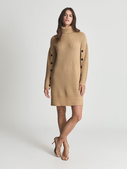 knitted roll neck dress
