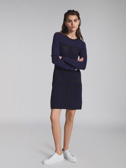 Reiss Elsie Textured Knitted Mini Dress 