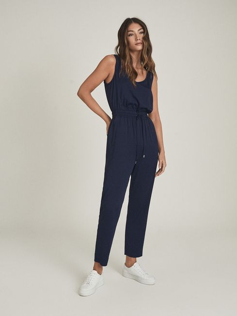 Reiss Navy Kat Casual Straight Leg 