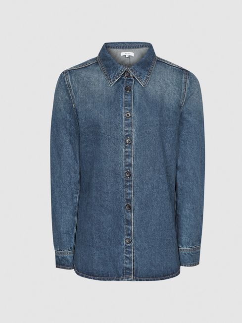 Reiss Blue Manda Denim Shirt | REISS USA