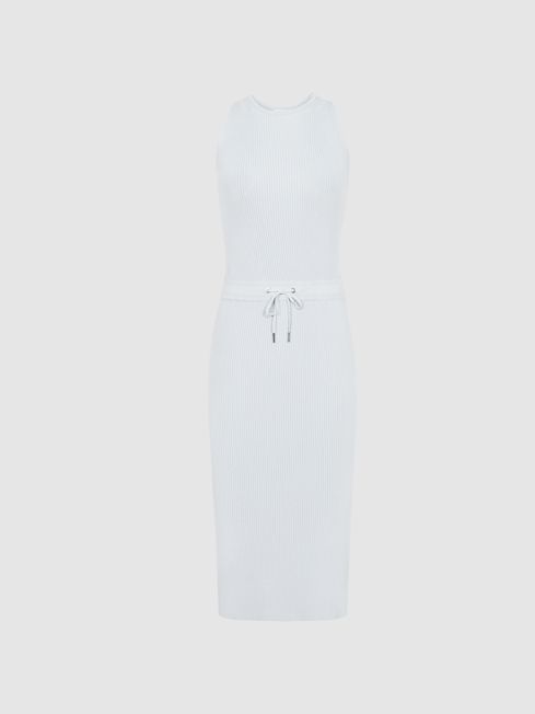 Reiss Blue Josephine Knitted Midi Dress 