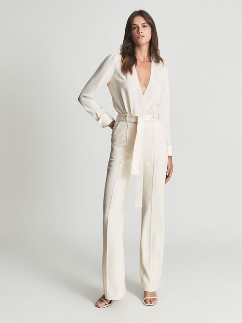 Reiss Ivory Luka Regular Tux Jumpsuit 