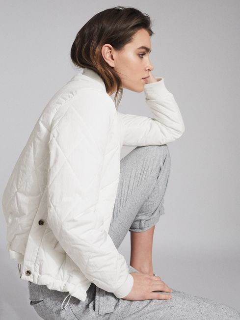 Reiss Cream Carla Lightweight Puffer 