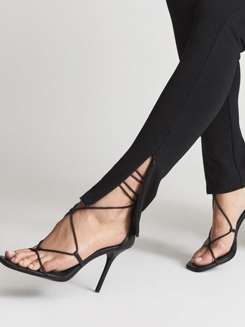 Reiss Kali Leather Strappy Wrap Sandals 