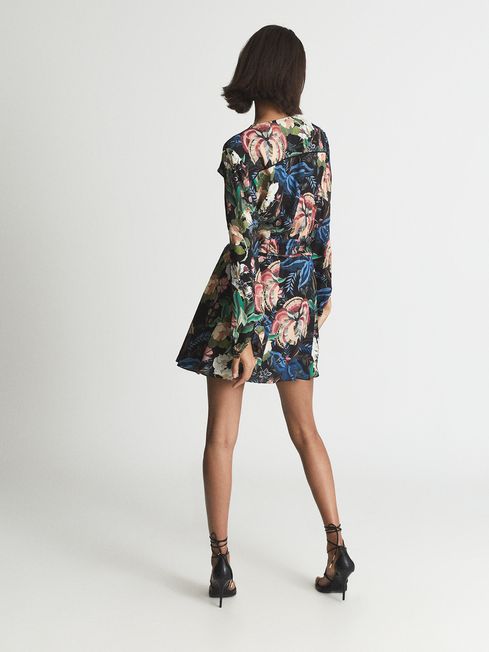 reiss black floral dress