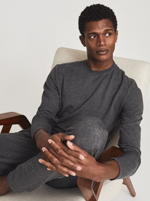 Reiss Dark Grey Adam Melange Crew Neck 