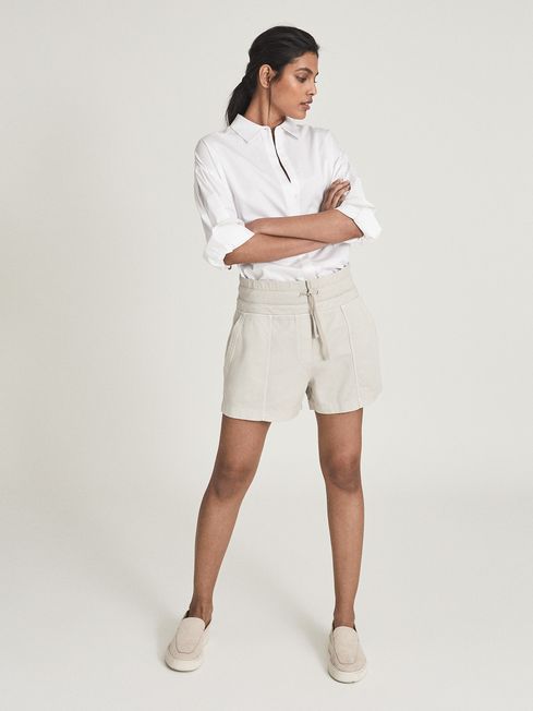 Reiss Dalila Cotton Blend Casual Shorts 