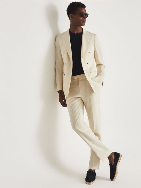 Villa Wool Double Breasted Blazer - REISS