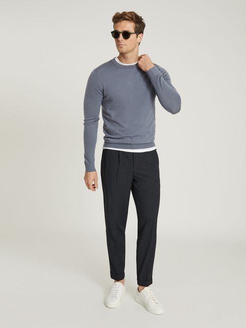 Reiss Airforce Blue Wessex Merino Wool 