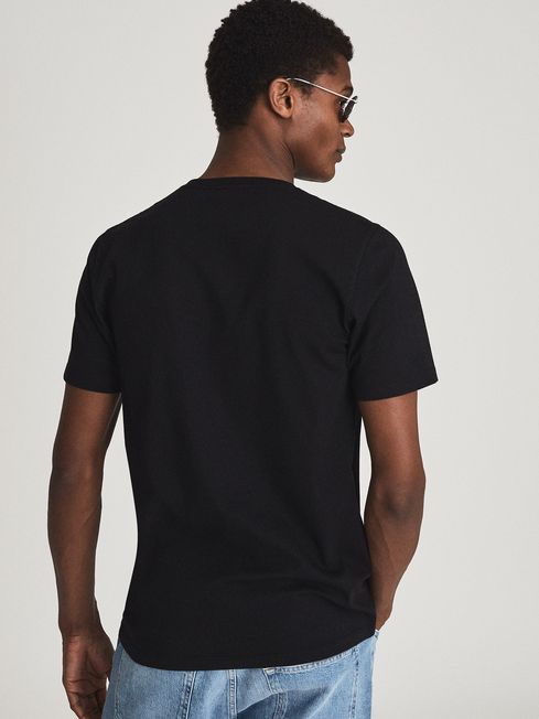 Reiss Black Dayton Regular Fit V-neck T 