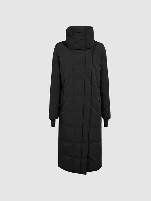 Reiss Black Maura Regular Puffer Coat 