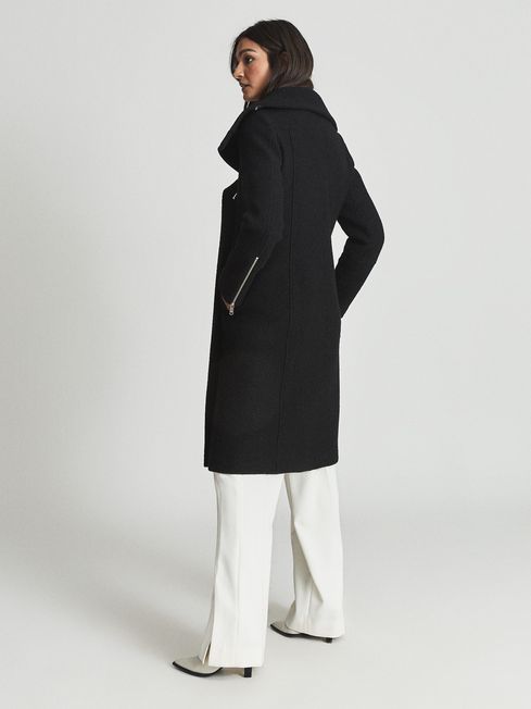 Reiss Black Roxi Wool Coat | REISS USA
