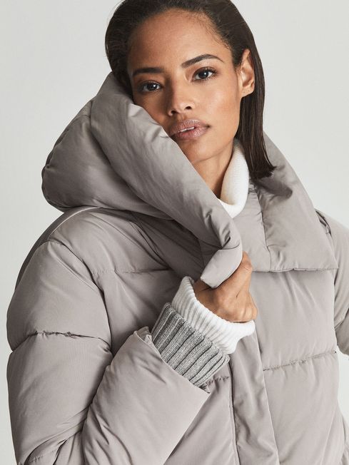 Reiss Mink Honor Hooded Puffer Coat 