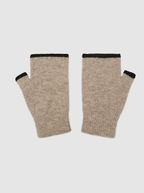 Reiss Picton Knit Lambswool Fingerless Gloves