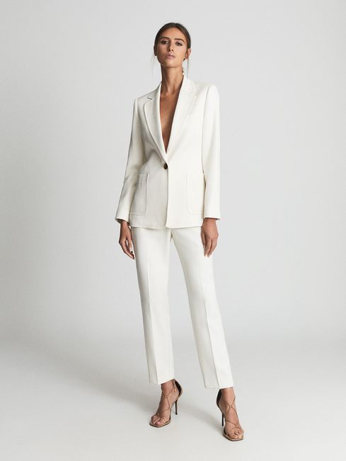 Reiss Cream Ember Tailored Single Breasted Jacket
