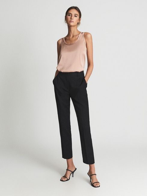 Reiss Black Hayes Slim Fit Wool-blend 
