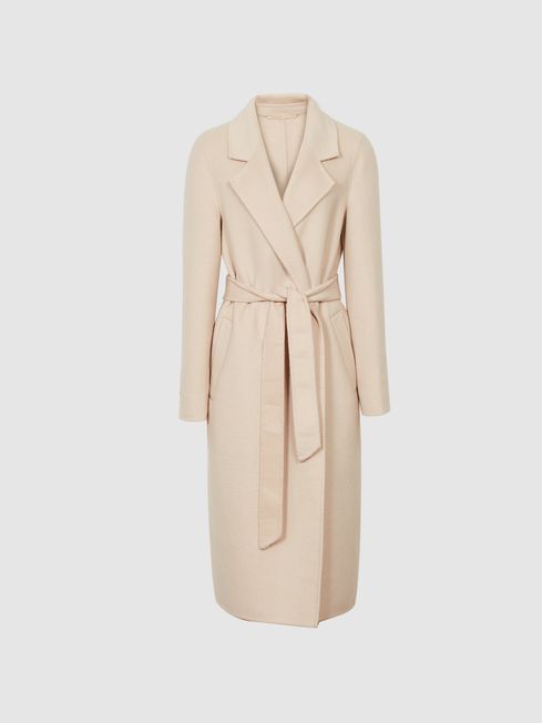 Reiss Pink Brooks Wool Blend Longline 