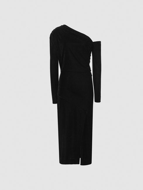 Reiss Off the shoulder Velvet Bodycon Dress In Blue Lyst 57 OFF