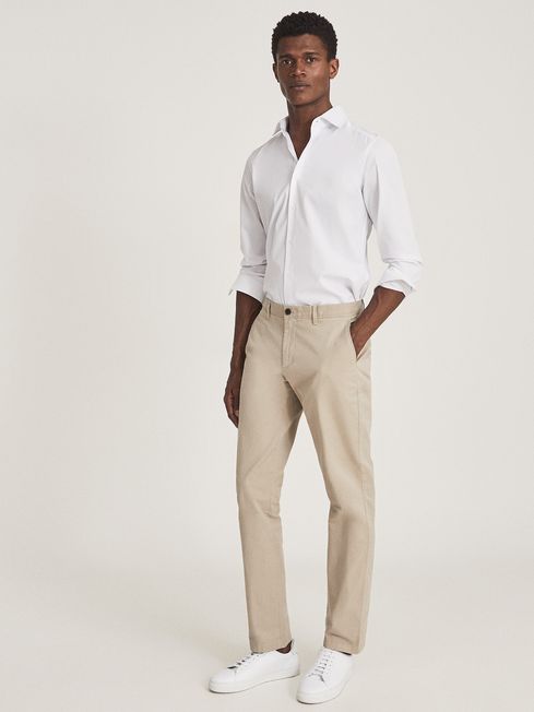 Reiss Stone Pitch Washed Slim Fit Chinos