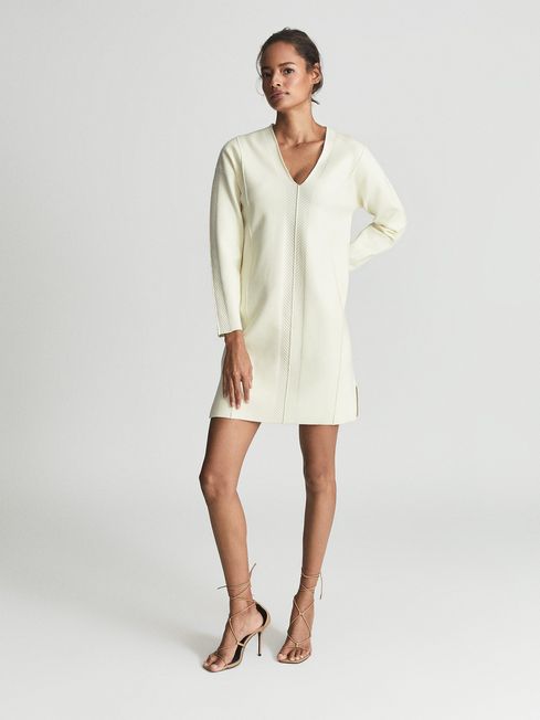 Reiss Ava Herringbone Knit Cotton Mini 