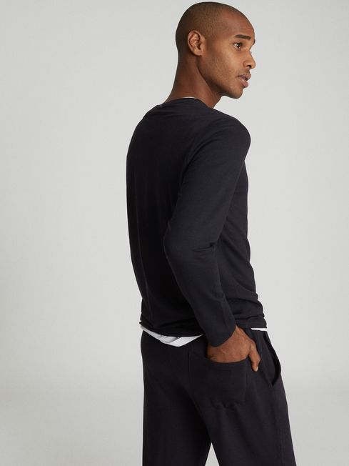 Reiss Charcoal Armstrong Crew Neck Jersey Top - REISS Rest of World