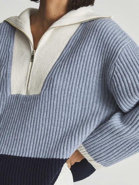 Half Zip Wool Blend Jumper | REISS USA