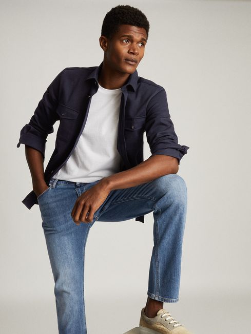 Reiss Blue Arg Tapered Slim Fit Jeans 