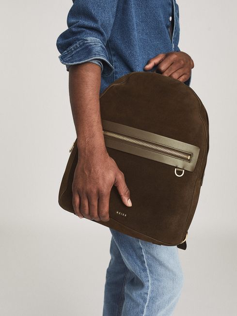 suede backpack mens