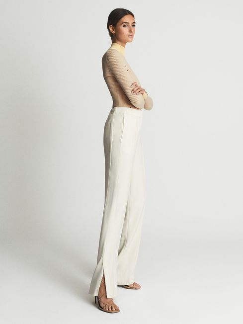 Reiss Cream Gia Regular Wide Leg 
