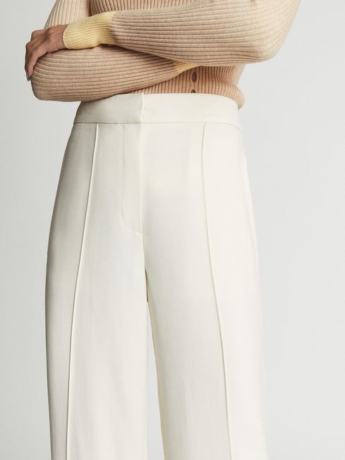 Reiss Cream Gia Regular Wide Leg 