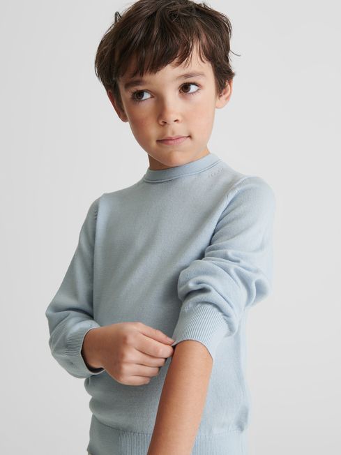 Reiss Soft Blue Crew Neck Knitted 