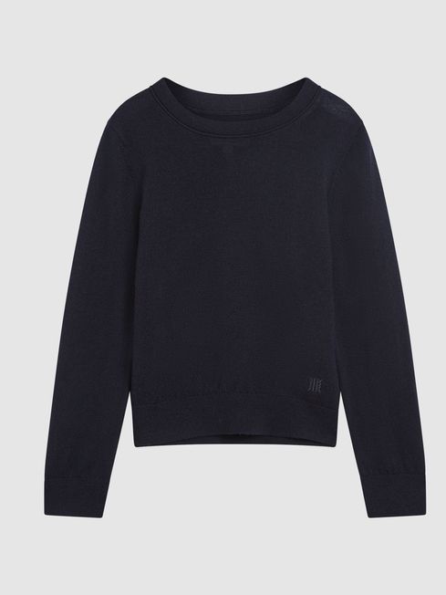 Reiss Navy Wessex Crew Neck Knitted 