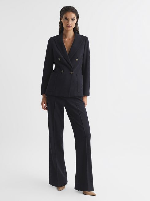 Reiss Navy Iria Double Breasted Wool 