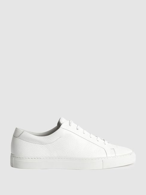 Reiss White Luca Tumbled Leather