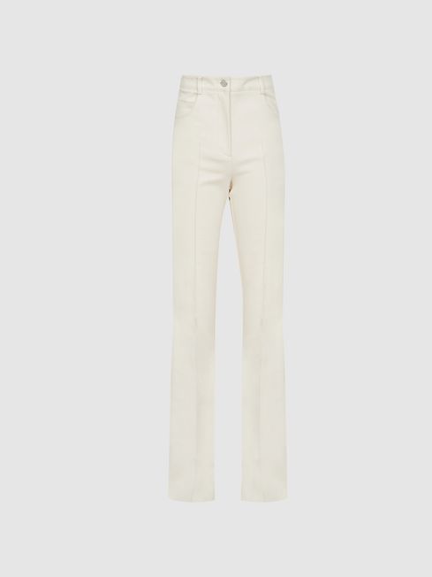 Reiss Cream Florence High Rise Flared 