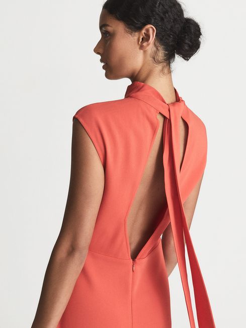 Reiss Orange Livvy Regular Open Back Midi Dress | REISS USA