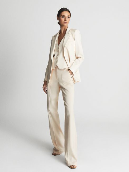 wide leg trousers white