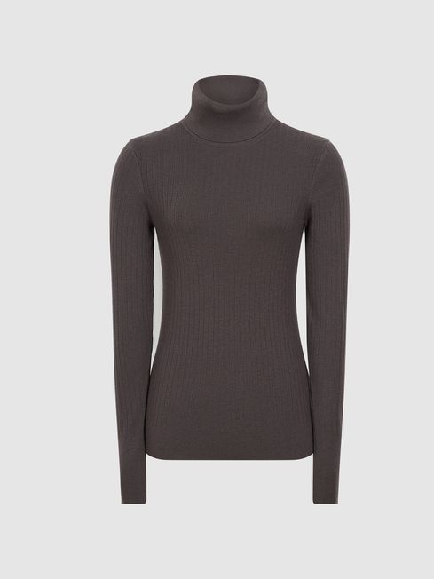 purple roll neck jumper