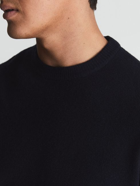 Reiss Navy Parks Merino Wool Crew Neck 