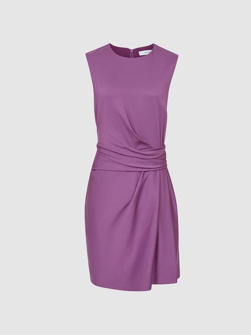 Reiss Purple Essie Fitted Shift Mini Dress