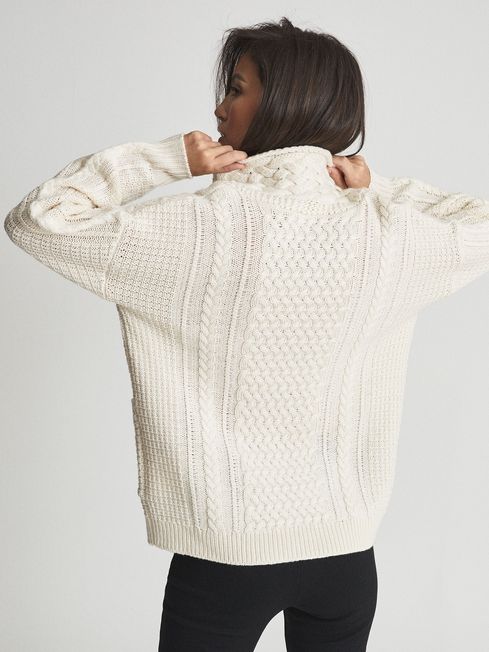 Reiss Cream Summer Shawl Collar 
