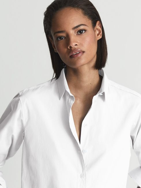 Reiss White Jenny Cotton Poplin Shirt