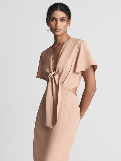 bodycon tie waist dress